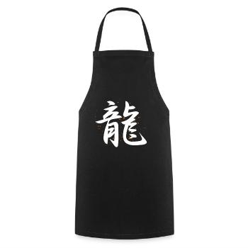 Japanischer Drache Kanji - Kochschürze - Schwarz - Vorne - AI Model Male 185 dark (185cm)