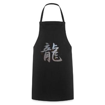 Dragon japonais Kanji - Tablier de cuisine - noir - Devant - AI Model Male 185 dark (185cm)