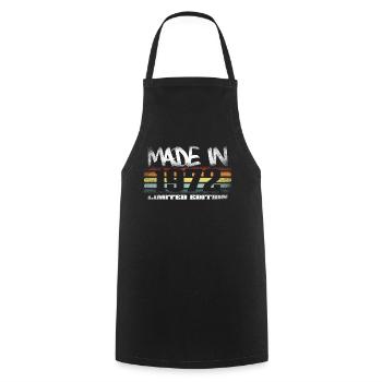 Made In 1972 Limited Edition - Pour le 48e anniversaire - Tablier de cuisine - noir - Devant - AI Model Male 185 dark (185cm)