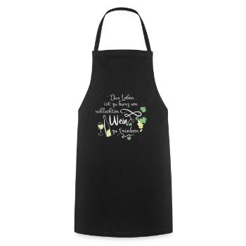 Lustiges Weißwein Design für Kellner Geschenk - Kochschürze - Schwarz - Vorne - AI Model Male 185 dark (185cm)