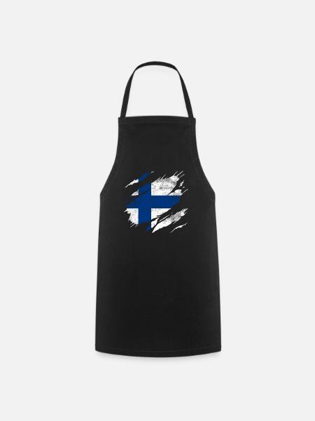 Finland flag - Cooking Apron - black