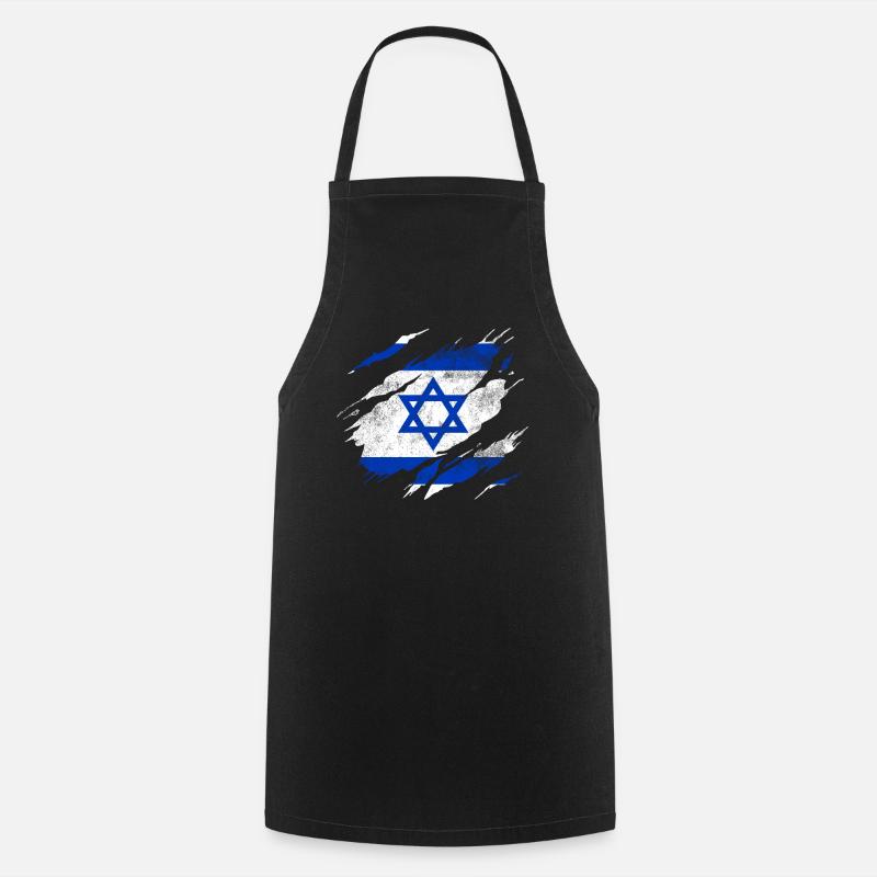 Drapeau d’Israël - Tablier de cuisine - noir