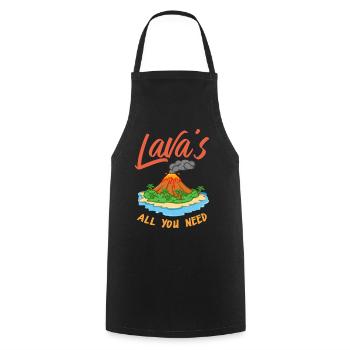 Volcan Hawaï Volcanologie Lava - Tablier de cuisine - noir - Devant - AI Model Male 185 dark (185cm)