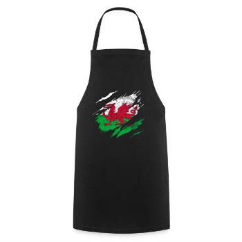 Pays de Galles Drapeau - Tablier de cuisine - noir - Devant - AI Model Male 185 dark (185cm)
