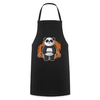 Panda Fitness Gym workout Workout Herren - Kochschürze - Schwarz - Vorne - AI Model Male 185 dark (185cm)