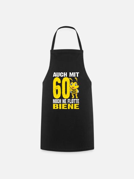 Auch Mit 60 Noch Ne Flotte Biene - 60. Geburtstag - Kochschürze - Schwarz