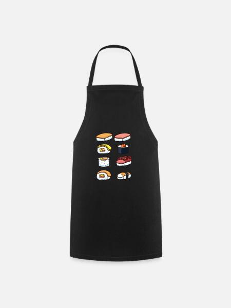 assiette de sushi - Tablier de cuisine - noir
