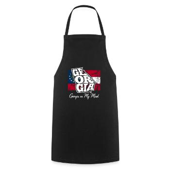 La Géorgie sur ma tête - slogan de GA - Tablier de cuisine - noir - Devant - AI Model Male 185 dark (185cm)