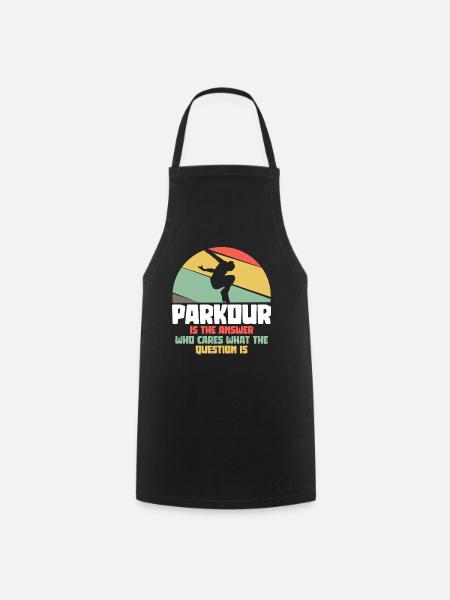 Parkour est la réponse - coureurs de parkour - Tablier de cuisine - noir