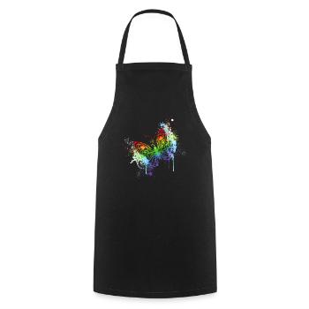 Rainbow butterfly - Cooking Apron - black - Front - AI Model Male 185 dark (185cm)