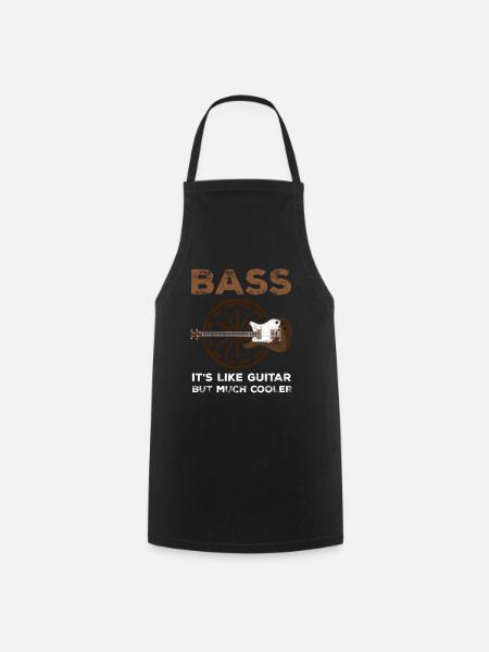 Basse guitare cool bassiste bassiste musicien - Tablier de cuisine - noir