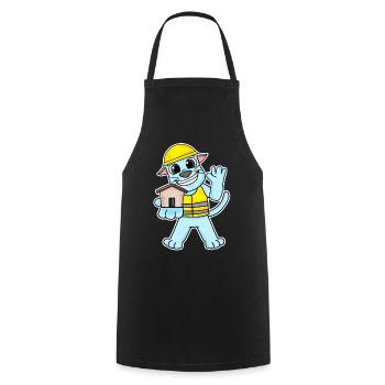 Cadeau de construction de maison de chat constructeur - Tablier de cuisine - noir - Devant - AI Model Male 185 dark (185cm)