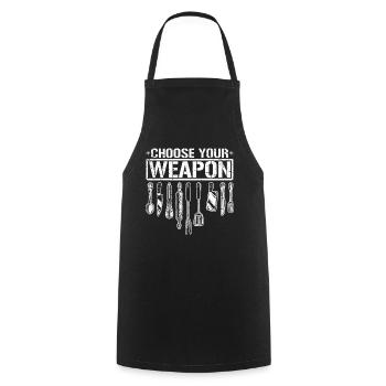 Chef chef chapeau chef cadeaux cuisine - Tablier de cuisine - noir - Devant - AI Model Male 185 dark (185cm)