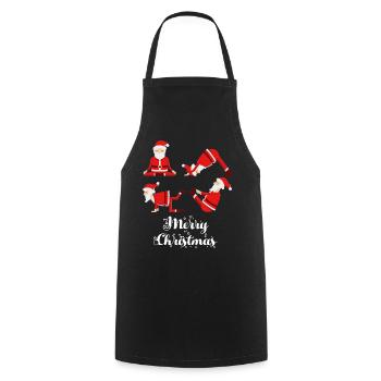 Yoga Christmas Fitness - Cooking Apron - black - Front - AI Model Male 185 dark (185cm)
