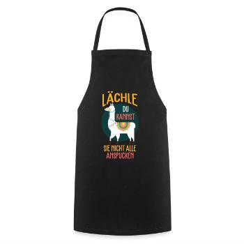 Alpaka Lama Llama Geschenk - Kochschürze - Schwarz - Vorne - AI Model Male 185 dark (185cm)