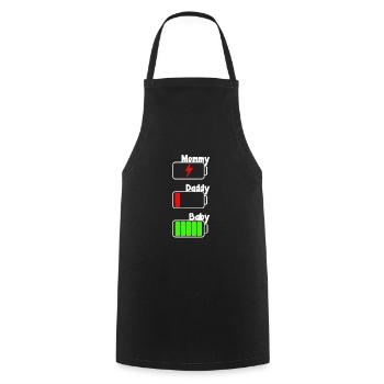 Maman, Papa Bébé Batterie Les Parents Adorent la Famille Ge - Tablier de cuisine - noir - Devant - AI Model Male 185 dark (185cm)