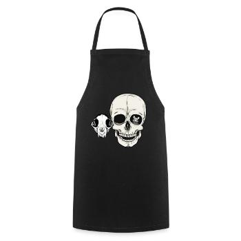Halloween Bone Skull Cat Human Mouse - Cooking Apron - black - Front - AI Model Male 185 dark (185cm)