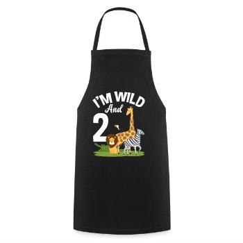 2ème anniversaire chemise Jungle Two - Tablier de cuisine - noir - Devant - AI Model Male 185 dark (185cm)