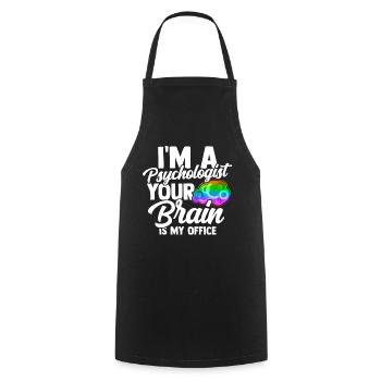 Psychology brain anthropology Freud therapist - Cooking Apron - black - Front - AI Model Male 185 dark (185cm)