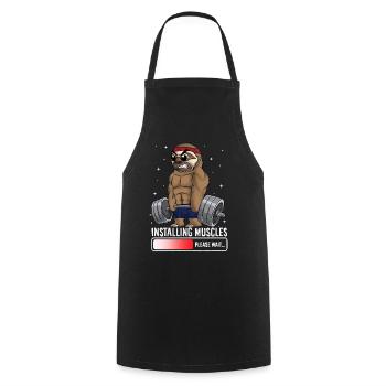 Muskeln installieren Bitte warten Sloth Gym Funny - Kochschürze - Schwarz - Vorne - AI Model Male 185 dark (185cm)