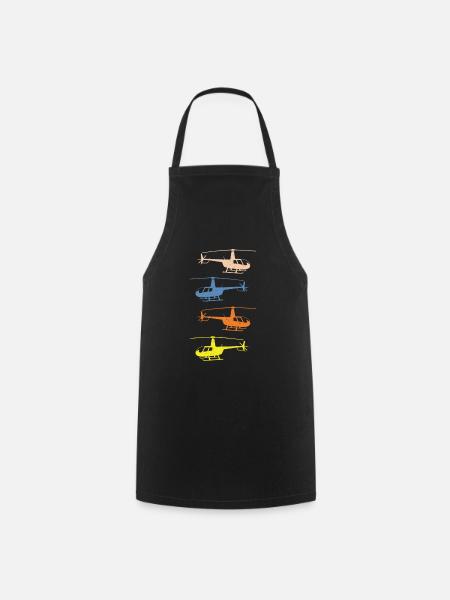 R44 Hubschrauber Helikopter Fluglehrer Flugschüler - Kochschürze - Schwarz