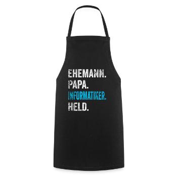 Informatiker Papa Vater Informatik Vatertag Retro - Kochschürze - Schwarz - Vorne - AI Model Male 185 dark (185cm)