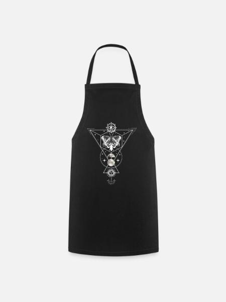 Witchcraft Tattoodesign Craft Inked Art Motte Moon - Kochschürze - Schwarz