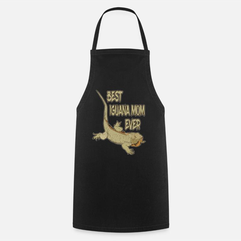 Best Iguana Mom Ever Lizard Terrarium Gift - Cooking Apron - black