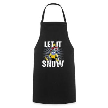 Let It Snow - Snowmobile Snowmobile Gift - Cooking Apron - black - Front - AI Model Male 185 dark (185cm)