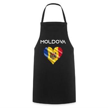 Moldau Moldawien Moldova Herz Flagge Geschenk - Kochschürze - Schwarz - Vorne - AI Model Male 185 dark (185cm)
