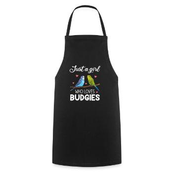 Just A Girl Who Loves Budgies parakeet - Cooking Apron - black - Front - AI Model Male 185 dark (185cm)