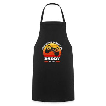Gamer Papa Level up daddy Design für einen - Kochschürze - Schwarz - Vorne - AI Model Male 185 dark (185cm)
