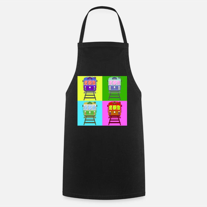 Tram, tram pop art - Cooking Apron - black