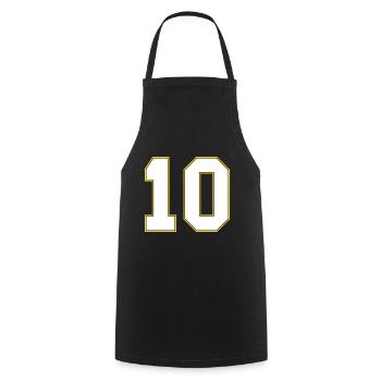 10 number jersey - Cooking Apron - black - Front - AI Model Male 185 dark (185cm)