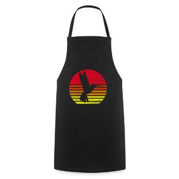 Retro hummingbird bird silhouette gift - Cooking Apron - black - Front - AI Model Male 185 dark (185cm)