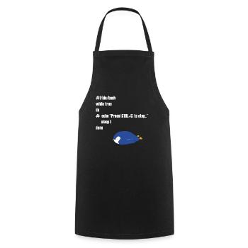 Funny Linux programmer computer scientist gift - Cooking Apron - black - Front - AI Model Male 185 dark (185cm)