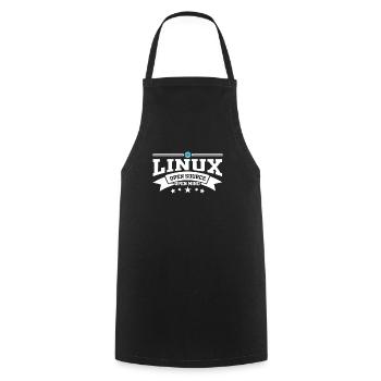 Linux software operating system computer science - Cooking Apron - black - Front - AI Model Male 185 dark (185cm)