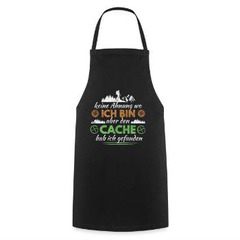 Netter GPS Spruch für Geocacher Geschenk - Kochschürze - Schwarz - Vorne - AI Model Male 185 dark (185cm)