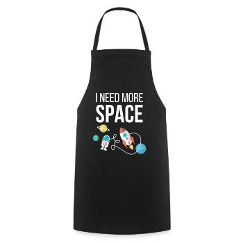 Ich brauche mehr Platz Grafik Space Lover - Kochschürze - Schwarz - Vorne - AI Model Male 185 dark (185cm)