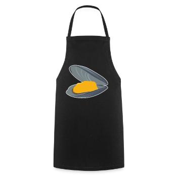 Muschel Miesmuschel Meeresfrüchte Muscheln essen - Kochschürze - Schwarz - Vorne - AI Model Male 185 dark (185cm)