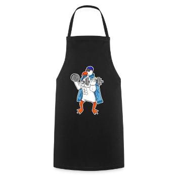 Seagull seagull sailor captain fitness dumbbell - Cooking Apron - black - Front - AI Model Male 185 dark (185cm)