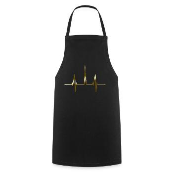 Dubai Skyline Heartbeat Burj Khalifa Gold Fan des Émirats Arabes Unis - Tablier de cuisine - noir - Devant - AI Model Male 185 dark (185cm)