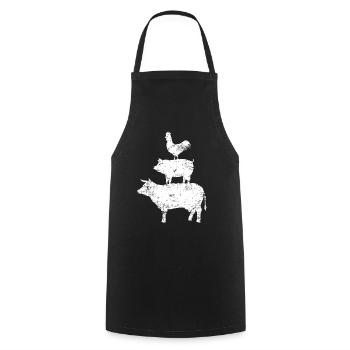 vache poulet poulet tour fermage ferme cadeau - Tablier de cuisine - noir - Devant - AI Model Male 185 dark (185cm)