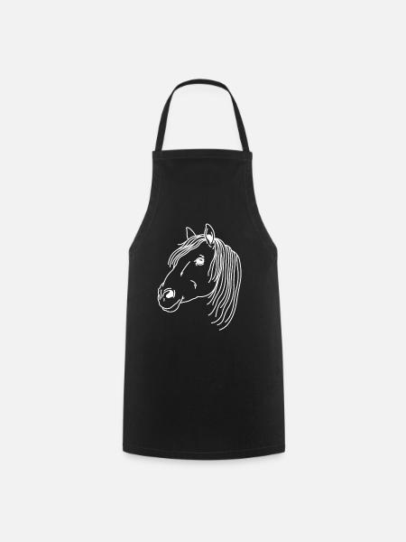 Cheval fille cheval femme cavalier pour enfants - Tablier de cuisine - noir