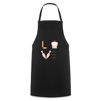 to bake - Cooking Apron - black - Front - AI Model Male 185 dark (185cm)