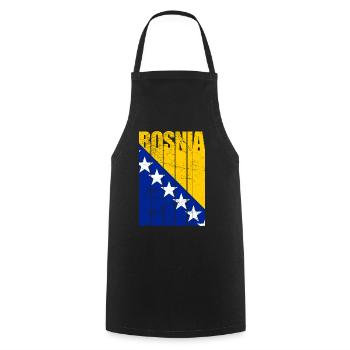 Bosnia flag - Cooking Apron - black - Front - AI Model Male 185 dark (185cm)