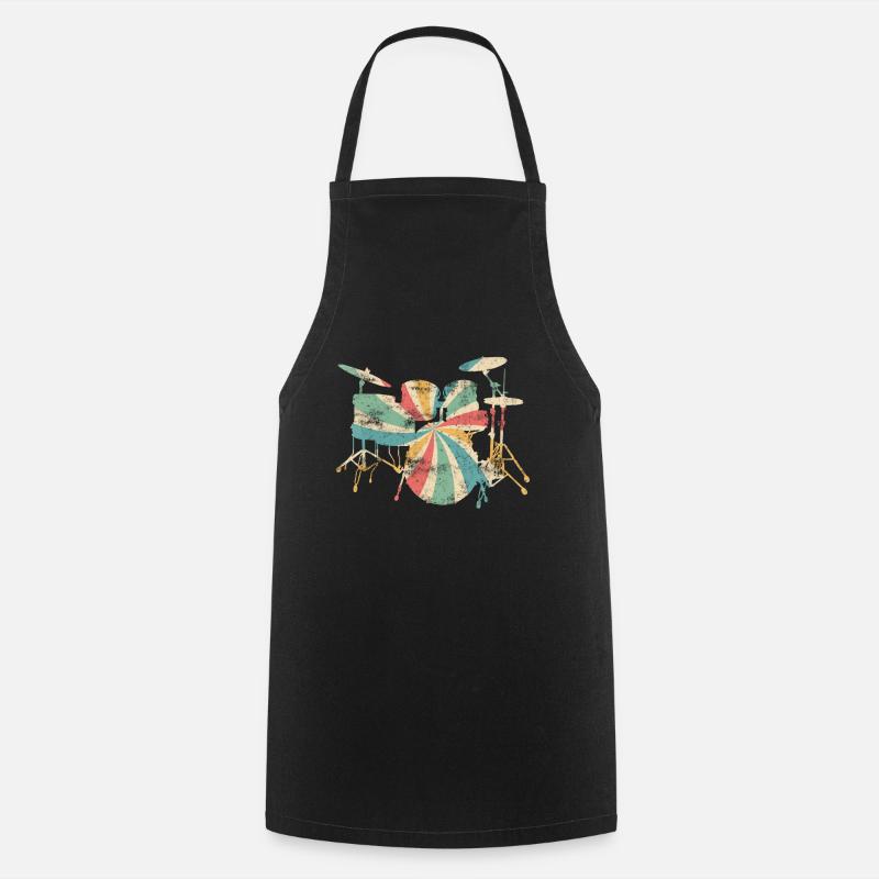 Drummer drums drummer drum sticks music - Cooking Apron - black