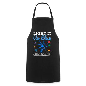 Light It Up Blue Autism Awareness Month T Shirt - Kochschürze - Schwarz - Vorne - AI Model Male 185 dark (185cm)