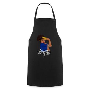 barbados girl, bajan barbados - Cooking Apron - black - Front - AI Model Male 185 dark (185cm)