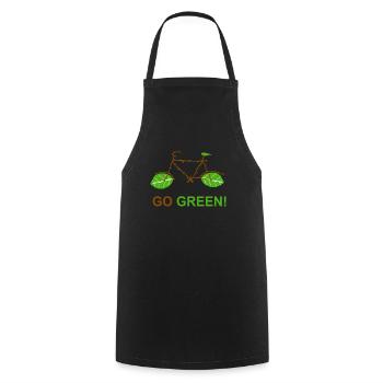 Go Green protection de l'environnement protection du climat environnement vélo - Tablier de cuisine - noir - Devant - AI Model Male 185 dark (185cm)